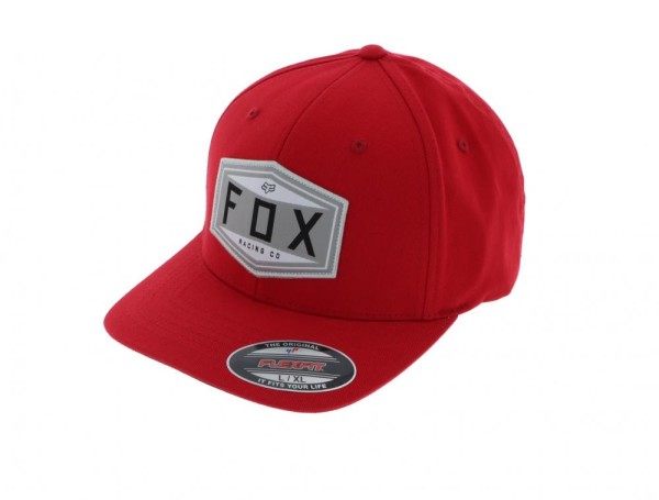 FOX EMBLEM FLEXFIT HAT [CHILI] MEN'S HEADWEAR - 15/2 Flexfit