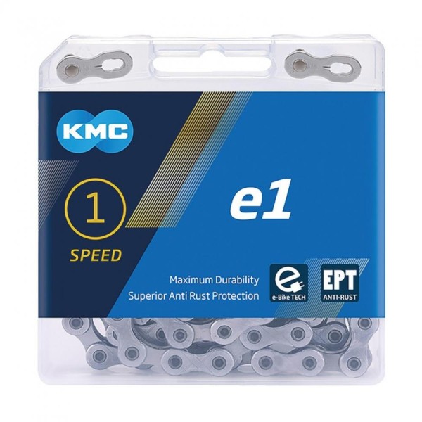 Kette KMC e1 EPT für Nabenschaltung 1/2 x 3/32", schmal, 110 Glieder, silber Anti Rost