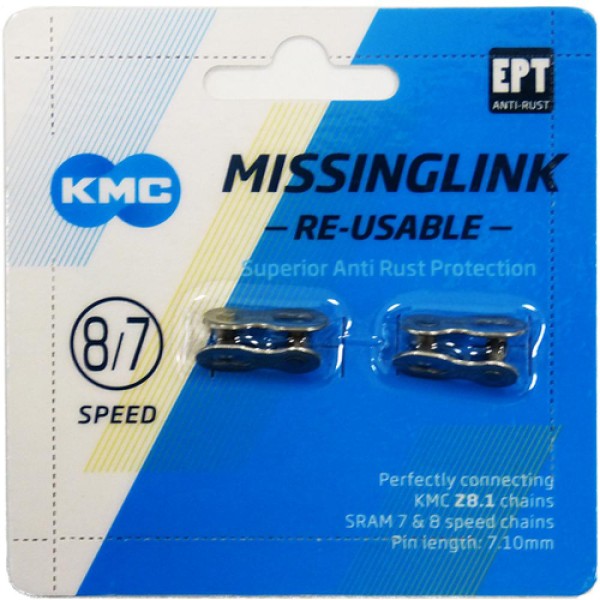 Missinglink KMC 7/8R EPT 2 Stück, für Ketten 7,1mm, silber