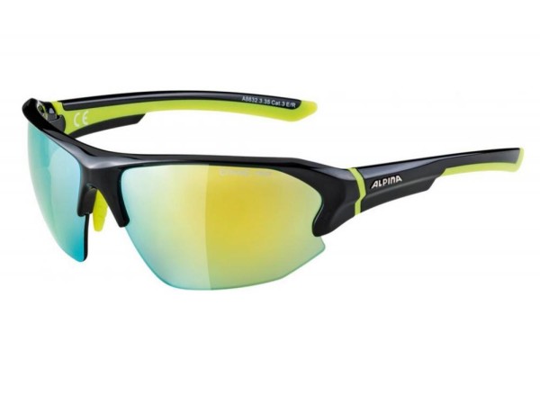 Sonnenbrille Alpina Lyron HR Rahmen sw/neon gelb Glas gelb versp.S3