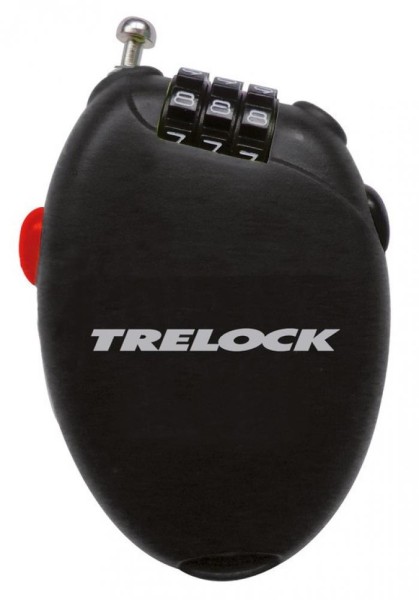 Trelock Kabel-Zahlenschloss 75 cm D 1,6 mm RK 75 Pocket herausziehbar schwarz ohne Halter