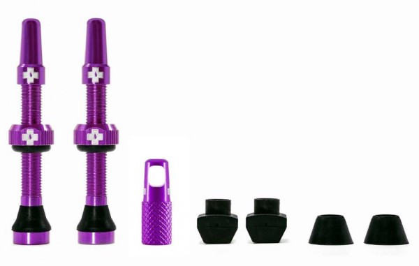 Muc Off, Tubelessventil, SV (44mm), Farbe purple ( lila ), Aluminium, zur Umrüstung von Standardfelgen auf Tubeless-System, für fast alle Felgen geeignet