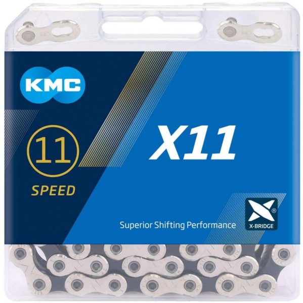Kette KMC X11 silber/schwarz 1/2" x 11/128", 114 Glieder,5,65mm,11-f.