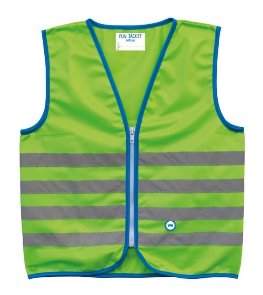 Sicherheitsweste Wowow Fun Jacket für Kinder grün mit Refl.-Streifen Gr. L
