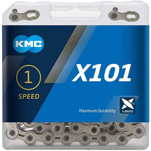 KMC, Kette, X101, silber, für 1-fach, 112 Glieder, Maße 1/2Zoll x 1/8Zoll