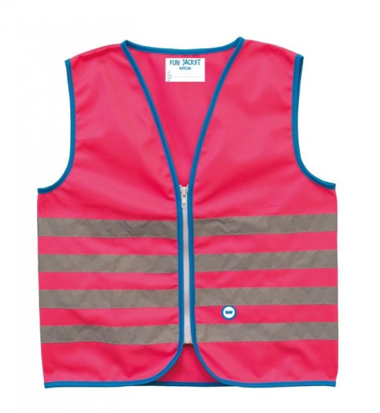 Sicherheitsweste Wowow Fun Jacket für Kinder pink mit Refl.-StreifenGr.S
