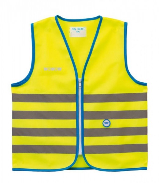 Sicherheitsweste Wowow Fun Jacket für Kinder gelb mit Refl.-Streifen Gr. M