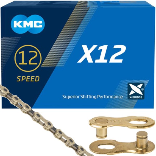 Kette KMC X12 Ti-N Gold/Black 1/2" x 11/128" 126 Glieder 12-fach