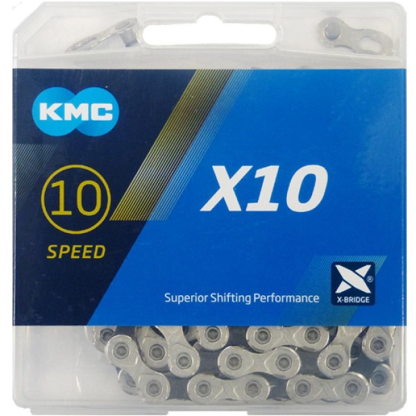 Kette KMC X10 silber/schwarz für 10-fach 122-Glieder