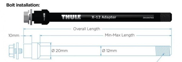 Thule Thru Axle Maxle (M12 x 1.75) Adapter 167-192 mm