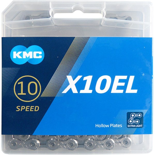 Schaltungskette KMC X10EL silber 1/2"x11/128", 114 Glieder, 5,8mm,10-fach