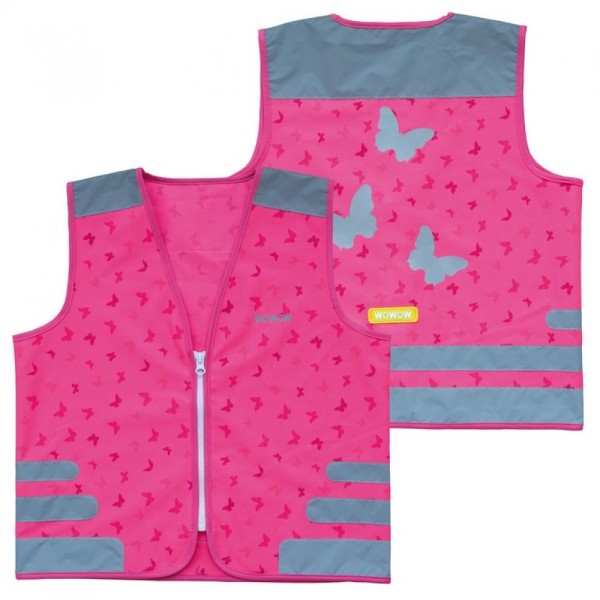 Sicherheitsweste Wowow Nutty Jacket für Kinder pink mit Refl.-Streifen - Größe: M