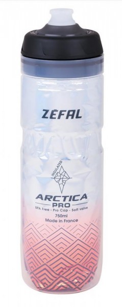 Trinkflasche Zefal Arctica Pro 75 750ml/25oz Höhe 259mm silver-red Flasche
