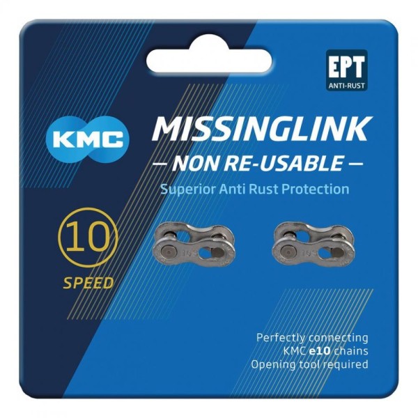 KMC Missinglink 1/2x11/128" 10NR EPT 2 Stück, für Kettenschloss 10-fach, silber