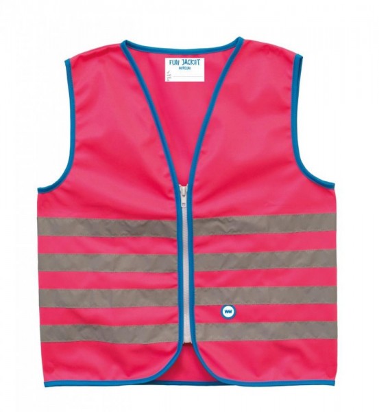 Sicherheitsweste Wowow Fun Jacket für Kinder pink mit Refl.-StreifenGr.M
