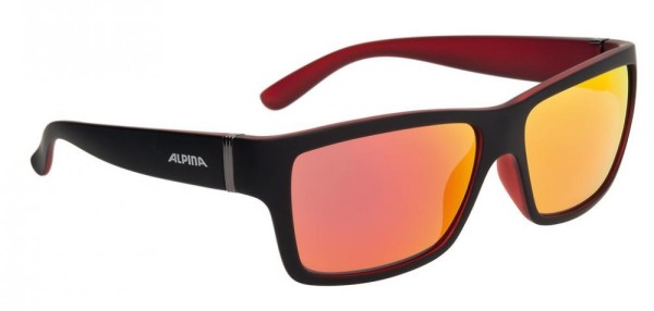 Alpina Sonnenbrille Kacey schwarz matt rot Glas rot verspiegelt S3