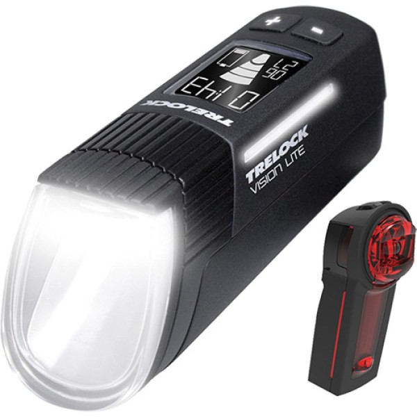 Trelock LED-Akku-LeuchtenSet I-go Vision LS 660/ LS740 schwarz mit Halter STVZO