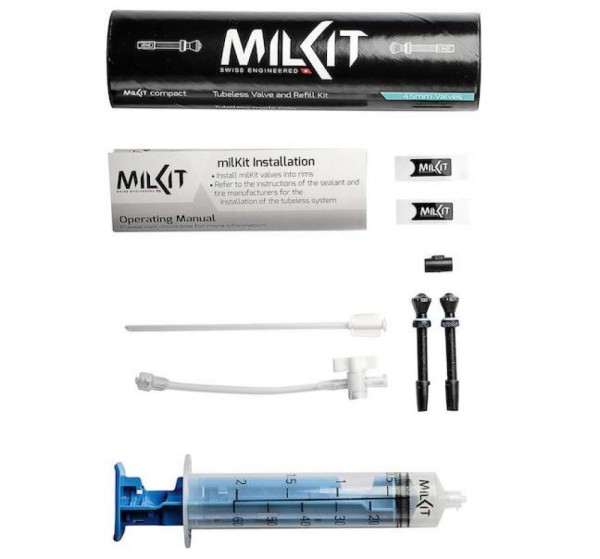 TUBELESSKIT MILKIT COMPACT 45MM VENTILE OHNE TAPE+DICHTM.