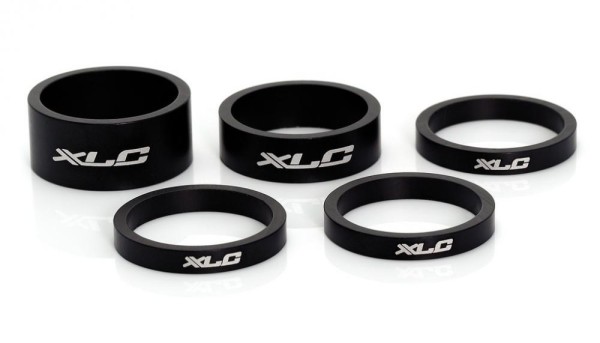 XLC A-Head Spacer-Set AS-A02 3 x 5, 1 x 10,  1 x 15mm, 1", schwarz