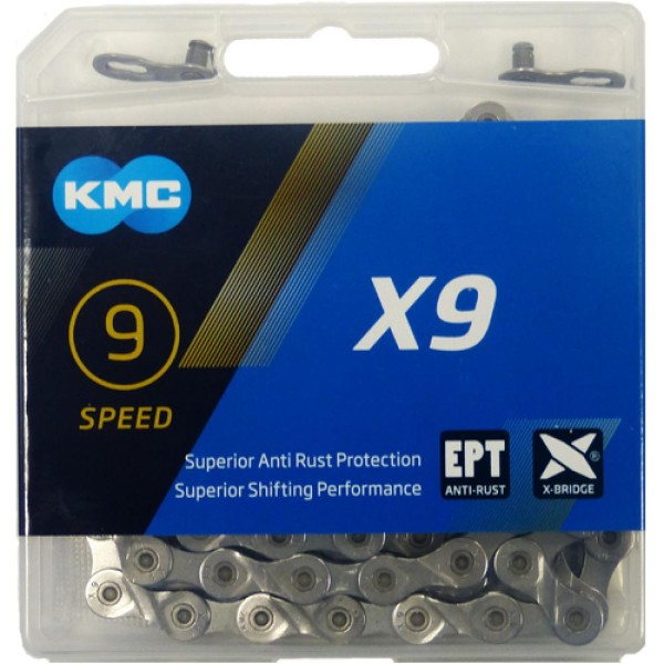 Kette KMC X9 EPT 1/2" x 11/128" 114 Glieder 6,6mm 9-fach