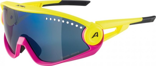 Sonnenbrille Alpina 5W1NG CM+ Rahmen pneapple-magenta Glas blue mir