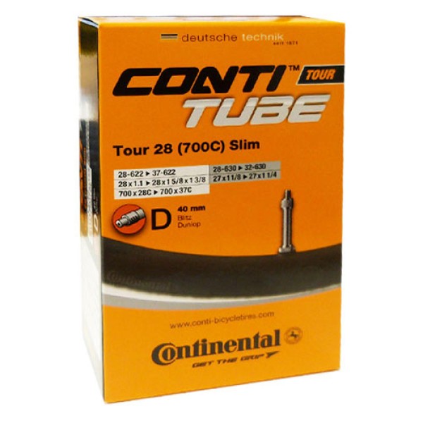 Continental Schlauch Conti 28x1.10-1.40Z 28-37/622-642  D40, TOUR 28 slim DV 40 mm